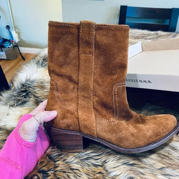 Steve MADDEN PERAMIS SUEDE BOOTIES COWGIRL STYLE - Picture 5 of 8